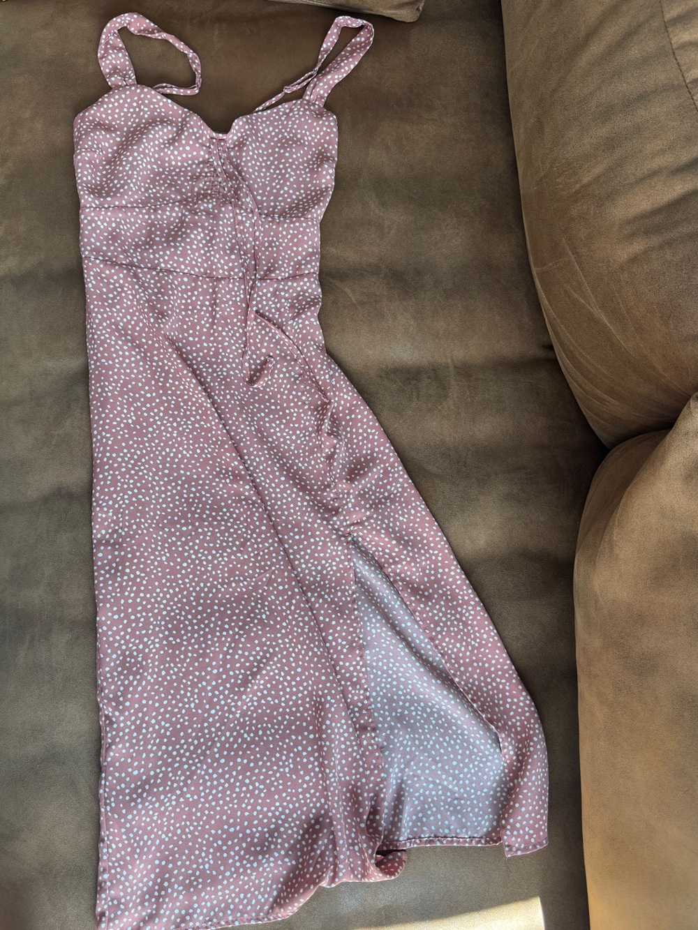 Abercrombie & Fitch Dusty Pink Polka Dot Midi Dress xxsP